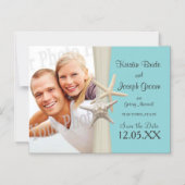 Starfish Rustic Beach Starfish Bewaar de datum Magnetische Uitnodiging (Voorkant)