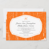 Starfish Rustic Beach Wedding Kaart (Voorkant)