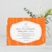 Starfish Rustic Beach Wedding Kaart (Staand voorkant)