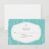 Starfish Rustic Beach Wedding RSVP (Voorkant / Achterkant)