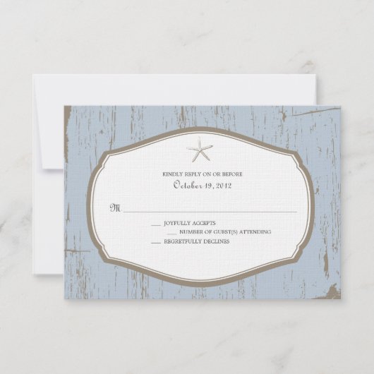 Starfish Rustic Beach Wedding RSVP (Voorkant)