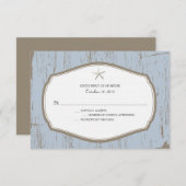Starfish Rustic Beach Wedding RSVP (Voorkant / Achterkant)