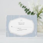 Starfish Rustic Beach Wedding RSVP Kaartje (Staand voorkant)