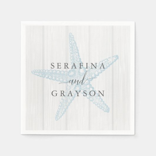 Starfish Rustic Beach Wedding Servet (Voorkant)