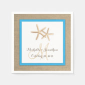 Starfish Rustic Burlap Beach bruiloft servet (Voorkant)