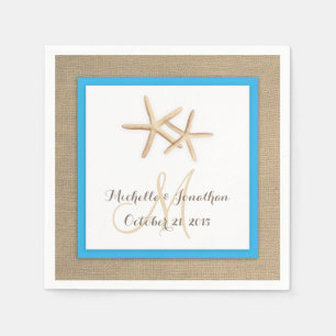 Starfish Rustic Burlap Beach bruiloft servet