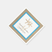 Starfish Rustic Burlap Beach bruiloft servet (Hoek)