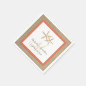 Starfish Rustic Burlap Beach bruiloft servet (Hoek)