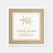 Starfish Rustic Burlap Beach bruiloft servet (Voorkant)