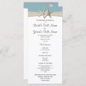 Starfish Rustic Wedding Program Programmakaart (Voorkant / Achterkant)