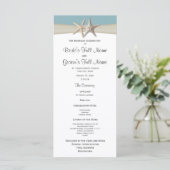 Starfish Rustic Wedding Program Programmakaart (Staand voorkant)