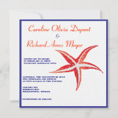 Starfish - Sailor Wedding Invitation Kaart (Achterkant)