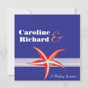Starfish - Sailor Wedding Invitation Kaart