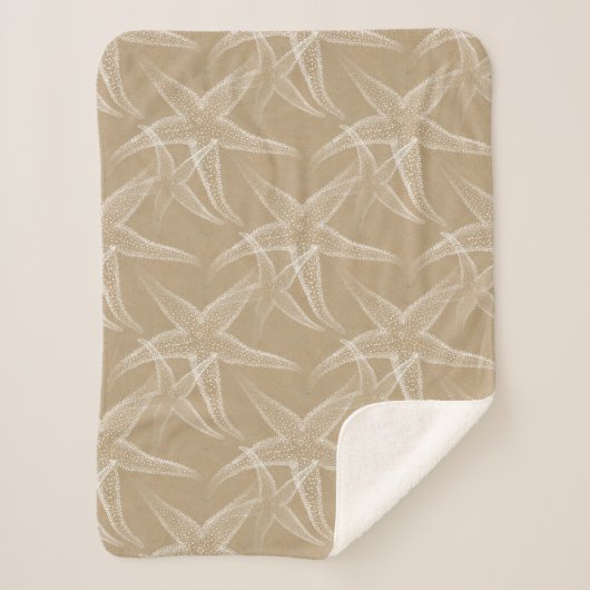 Starfish Sand Beach Sherpa Blanket Deken (Voorkant)