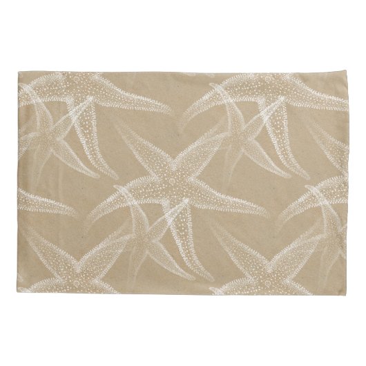 Starfish Sand Beige Beach Pillowcase Kussensloop (Achterkant)