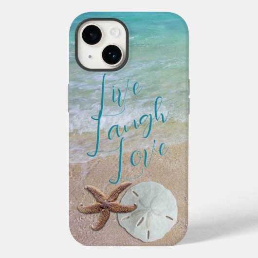 Starfish Sand Dollar Beach Scene iPhone Case (Achterkant)