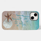 Starfish Sand Dollar Beach Scene iPhone Case (Achterkant (horizontaal))