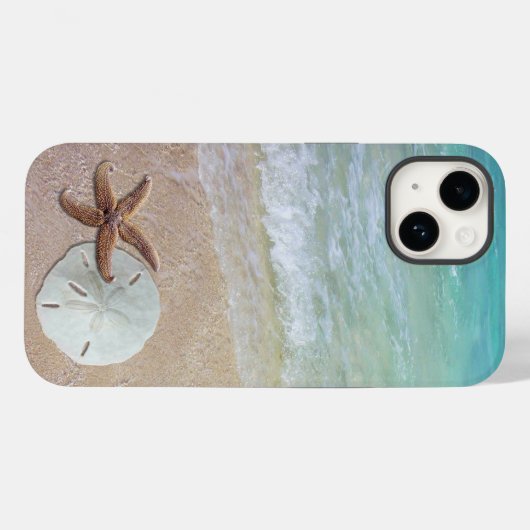 Starfish Sand Dollar Beach Scene iPhone Case (Achterkant (horizontaal))