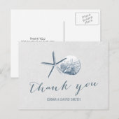 Starfish & Sand Dollar Beach Wedding Dank u Briefkaart (Voorkant / Achterkant)