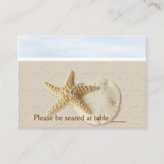 Starfish & Sand Dollar Escort Card Plaatskaartje (Voorkant)
