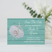 Starfish Sand Dollar Save the Date Wedding (Staand voorkant)