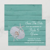 Starfish Sand Dollar Save the Date Wedding (Voorkant / Achterkant)