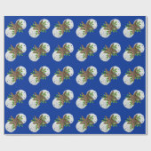 Starfish Sand Dollars Festive Blue Kerstmis Cadeaupapier (Vlak)