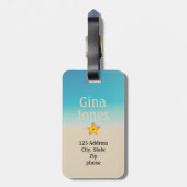 Starfish Sand Zeeen Beach Bagagelabel (Achterkant verticaal)