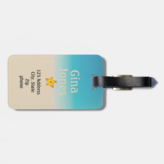 Starfish Sand Zeeen Beach Bagagelabel (Achterkant horizontaal)