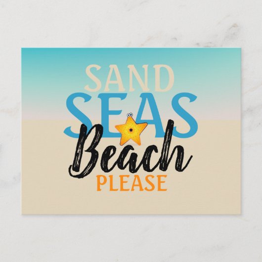 Starfish Sand Zeeen Beach Briefkaart (Voorkant)