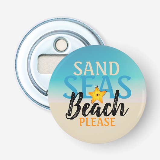 Starfish Sand Zeeen Beach Button Flesopener (Voorkant)