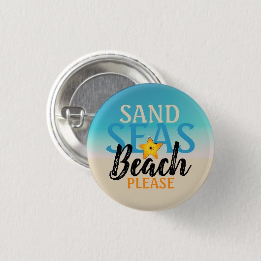 Starfish Sand Zeeen Beach Ronde Button 3,2 Cm (Voorkant /achterkant)