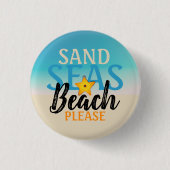Starfish Sand Zeeen Beach Ronde Button 3,2 Cm (Voorkant)