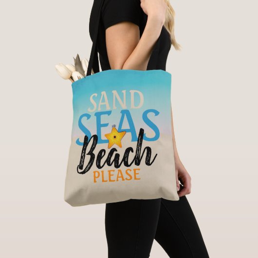 Starfish Sand Zeeen Beach Tote Bag (Dichtbij)
