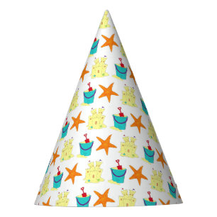 Starfish Sandcastle Beach Pail Summer Vacation Fun Feesthoedjes