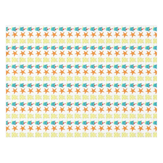 Starfish Sandcastle Sand Pail Summer Beach Print Tafelkleed (Voorkant (Horizontaal))