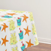 Starfish Sandcastle Sand Pail Summer Beach Print Tafelkleed (Voorbeeld)