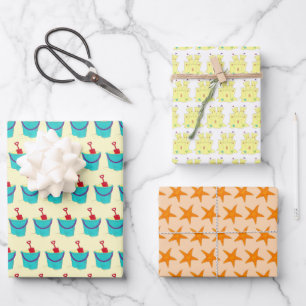 Starfish Sandcastle Sand Toys Summer Fun Beach Inpakpapier Vel