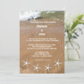 Starfish Sandy Beach Ocean Destination Wedding Kaart (Staand voorkant)