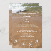 Starfish Sandy Beach Ocean Destination Wedding Kaart (Voorkant / Achterkant)