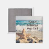 Starfish Sandy Beach Ocean Sand between Toes Magneet (Voorkant / Achterkant)