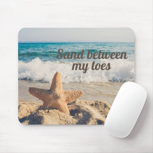Starfish Sandy Beach Ocean Sand between Toes Muismat (Met muis)