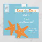 Starfish Save the Date Aankondigingskaart (Voorkant / Achterkant)