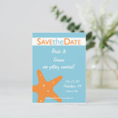 Starfish Save the Date Aankondigingskaart (Staand voorkant)