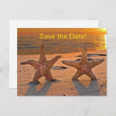 Starfish Save the Date Aankondigingskaart (Voorkant / Achterkant)