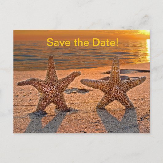 Starfish Save the Date Aankondigingskaart (Voorkant)