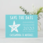 Starfish Save the Date (Blauwgroen) (Staand voorkant)
