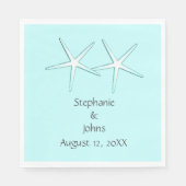 Starfish Schattige Paar Blauwgroen Wit Grijs 2021 Servet (Voorkant)