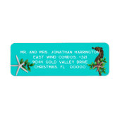 Starfish Seahorse Kerst Retouradres labels (Voorkant)