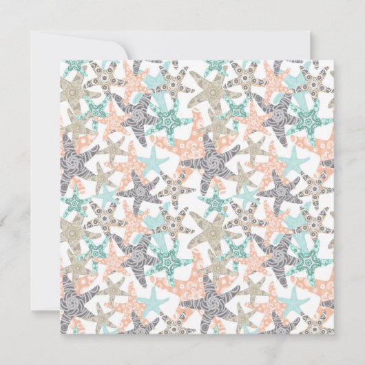 Starfish Seamless Pattern Holiday Kaart (Voorkant)